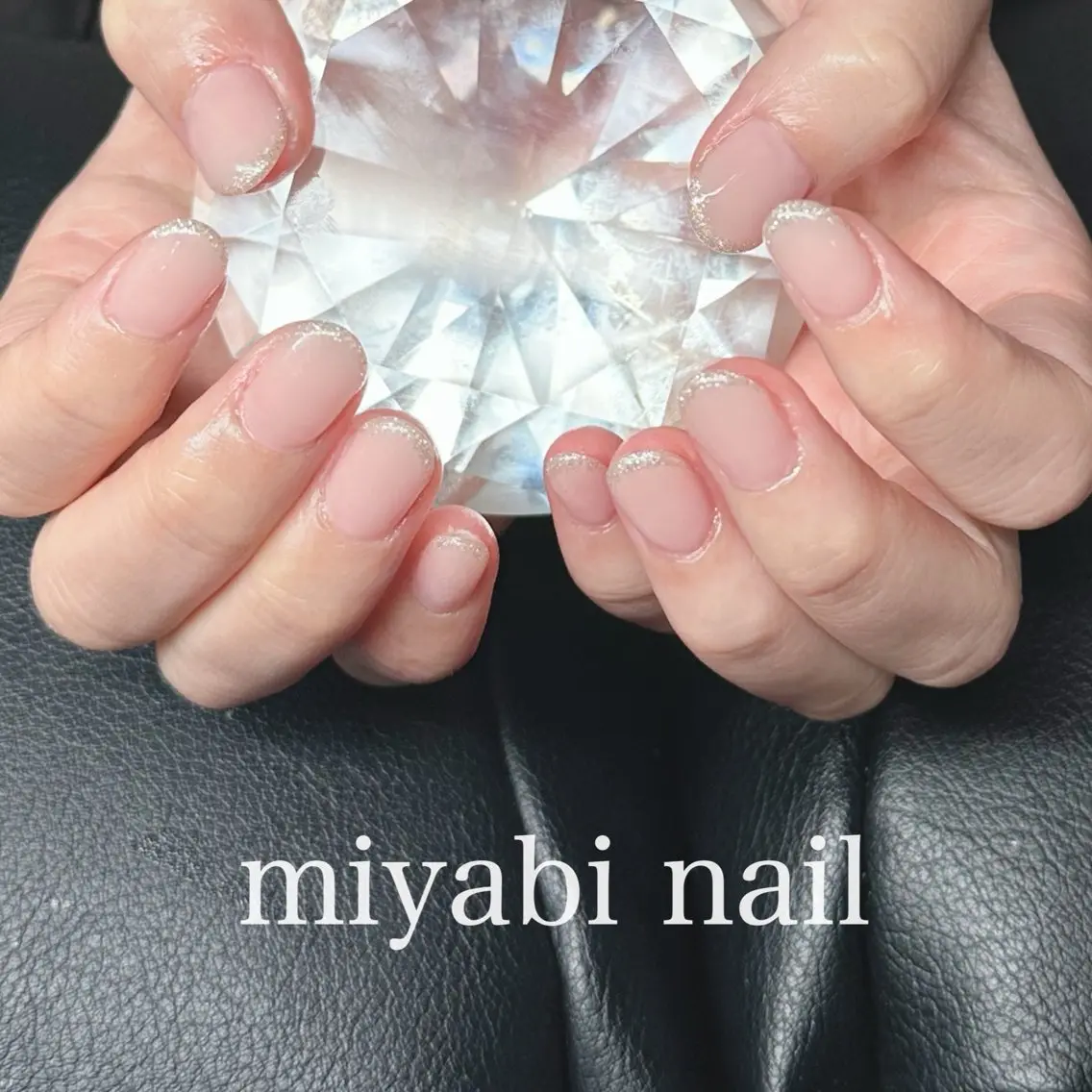 ネイル フレンチネイル ジェルネイル 持ち込み ピンク ショートネイル ハンドネイル miyabi nail 桂川駅近くのネイルデザイン