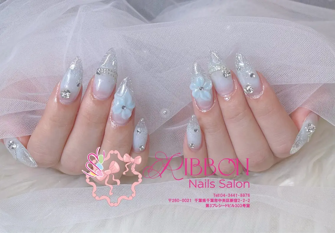 ネイル フットネイル フレンチネイル ジェルネイル マグネットネイル 持ち込み ハンドネイル Ribbonnail salonのネイルデザイン