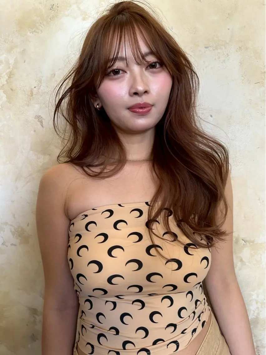 セミロング カラー ベージュカラー レイヤーカット 縮毛矯正 【博多髪質改善】 吉村　清志のヘアスタイル