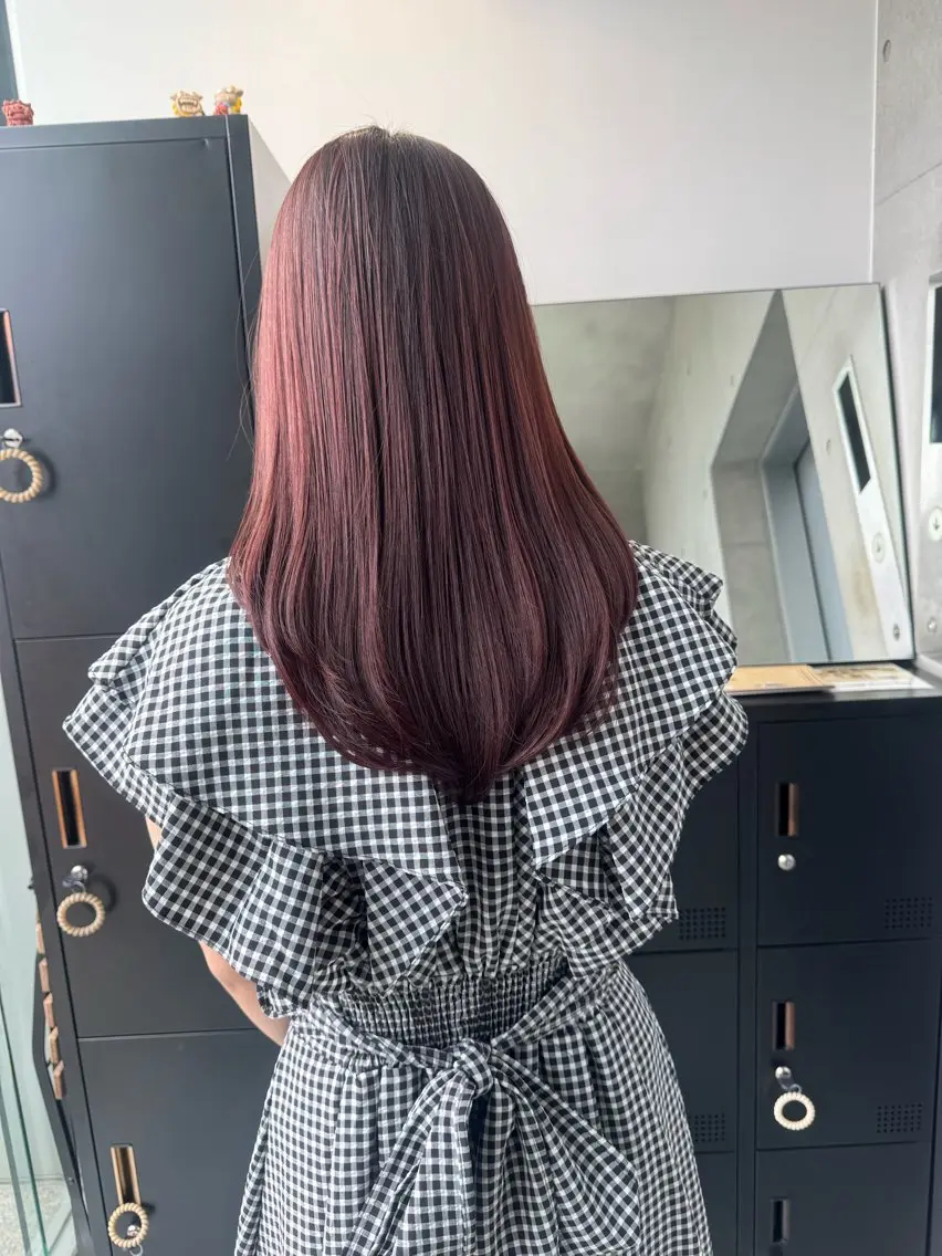 ロング カラー パーマ ヘアアレンジ 透明感/オリーブ/ グレージュ/YUKAのヘアスタイル