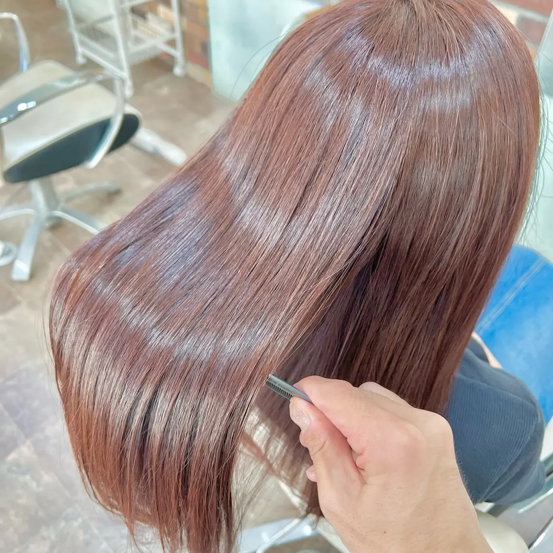 ロング カラー トリートメント カット ヘアカラー 大人女性の縮毛矯正/ 艶髪職人/馬渕樹のヘアスタイル