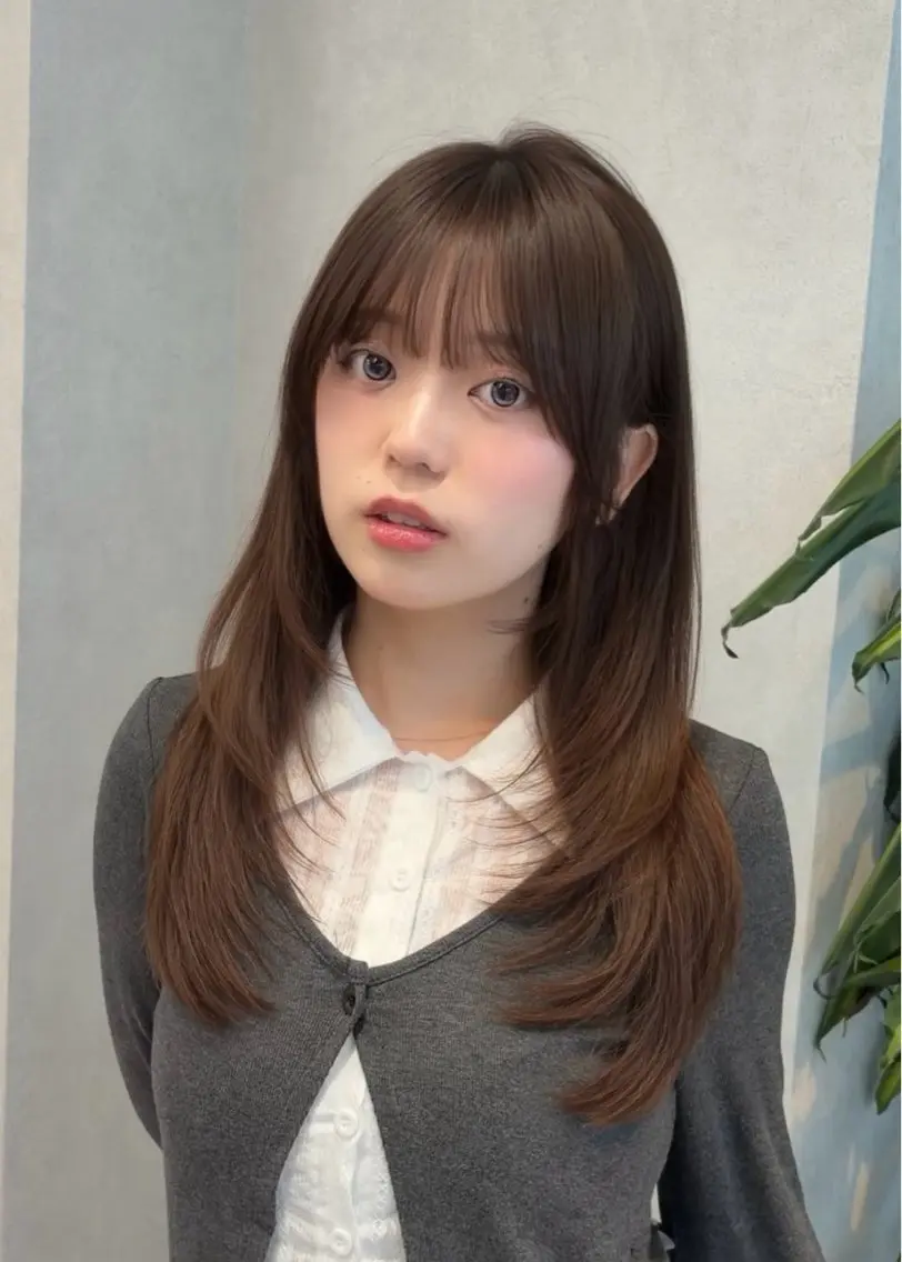 セミロング カラー カット ヘアカラー トリートメント 結べるレイヤーカット /カラー/あさかのヘアスタイル