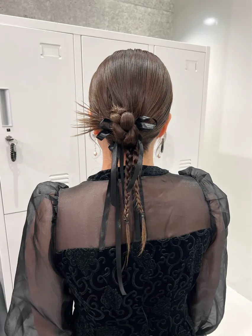 セミロング ヘアアレンジ 結婚式・ブライダル ヘアセット 卒業式お呼ばれ🕊️ ヘアセット✴︎ミキのヘアスタイル