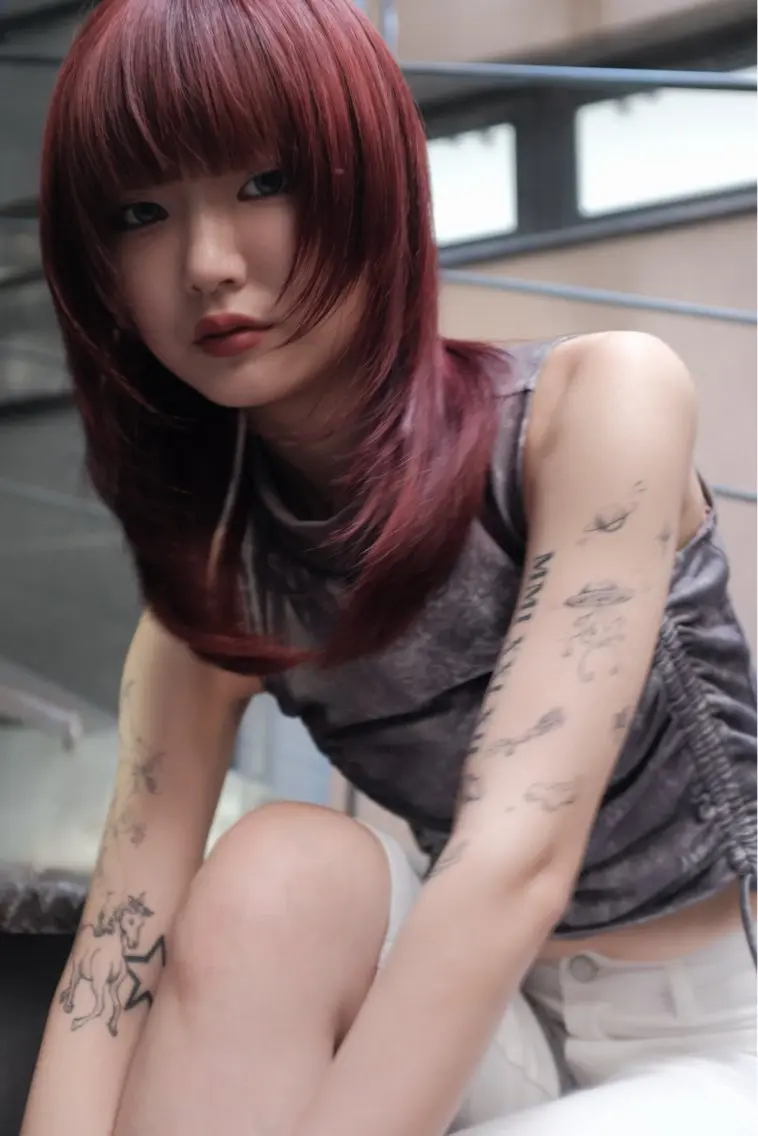セミロング カット ヘアカラー トリートメント ナチュラルレイヤー/ ボブパーマ/カネコのヘアスタイル