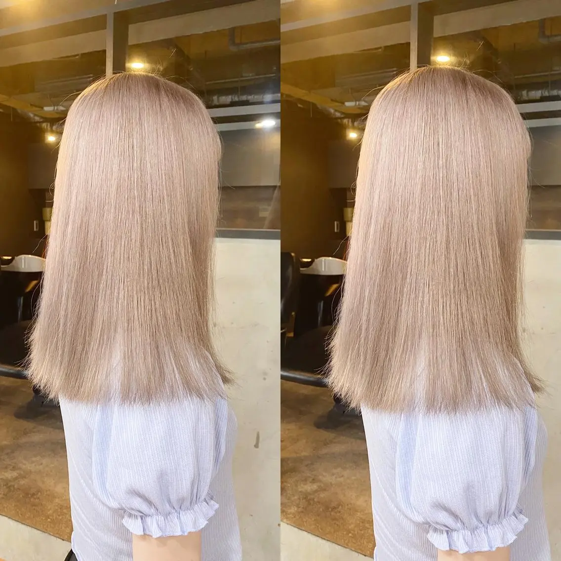 セミロング カラー カット ヘアカラー トリートメント yoriダブルカラー 代表すがわらのヘアスタイル