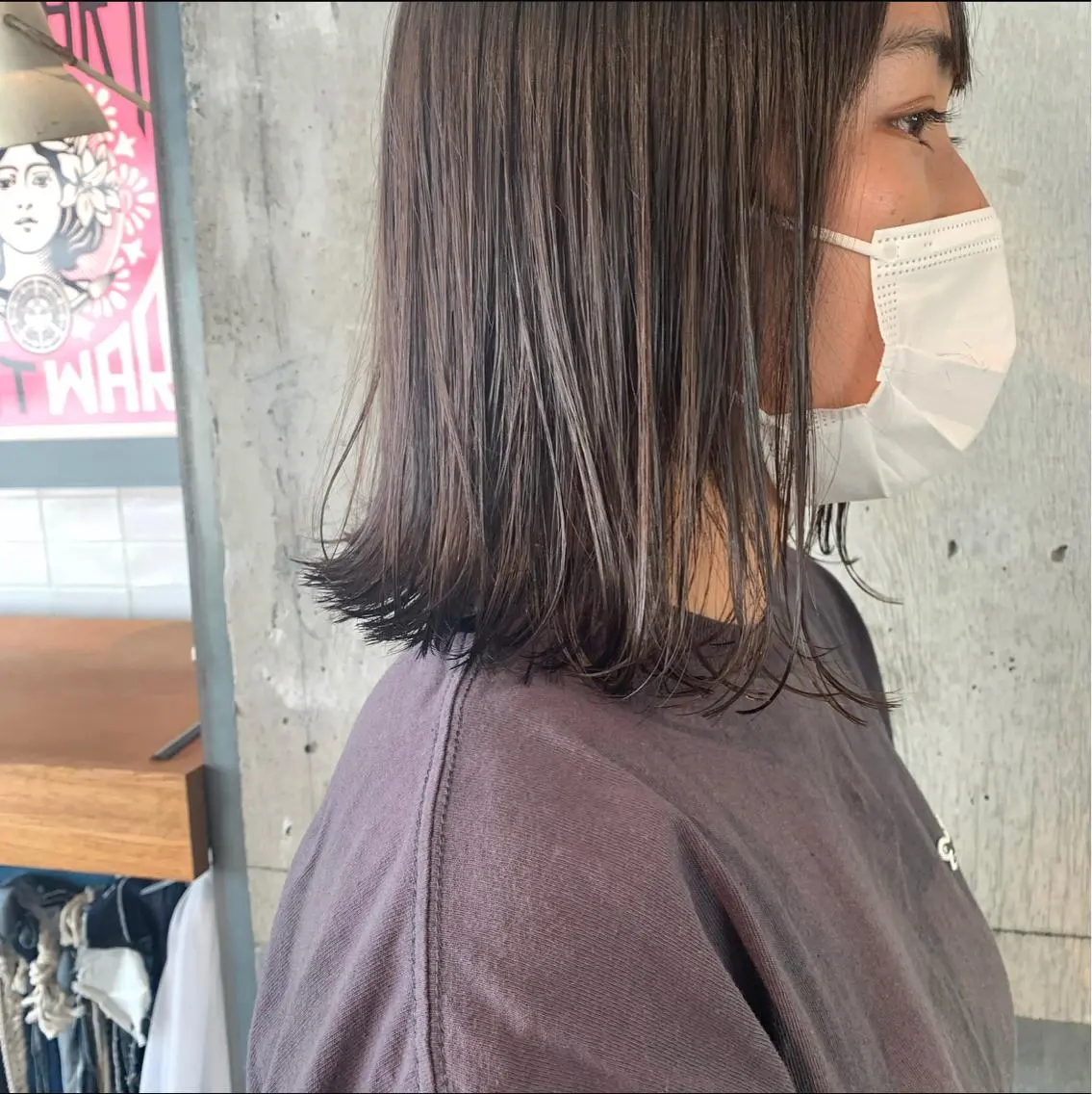 ミディアム 外ハネヘア kiyono ⭐︎ダブルカラーのヘアスタイル