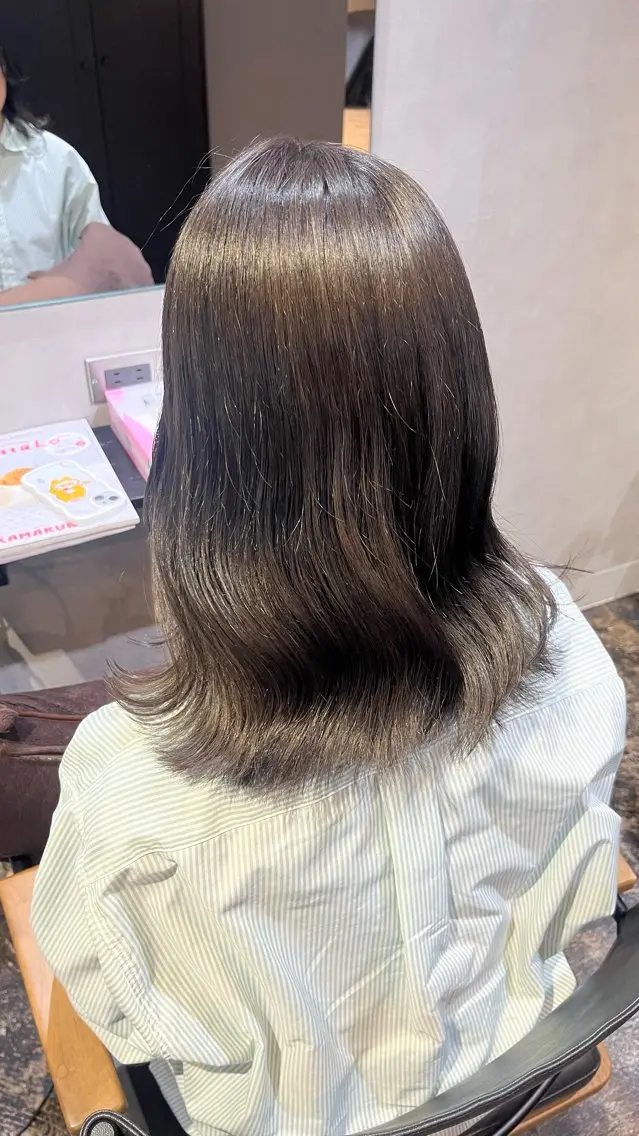 ミディアム カラー カット ヘアカラー トリートメント 透明感カラー/パーマ 🌀アオノのヘアスタイル