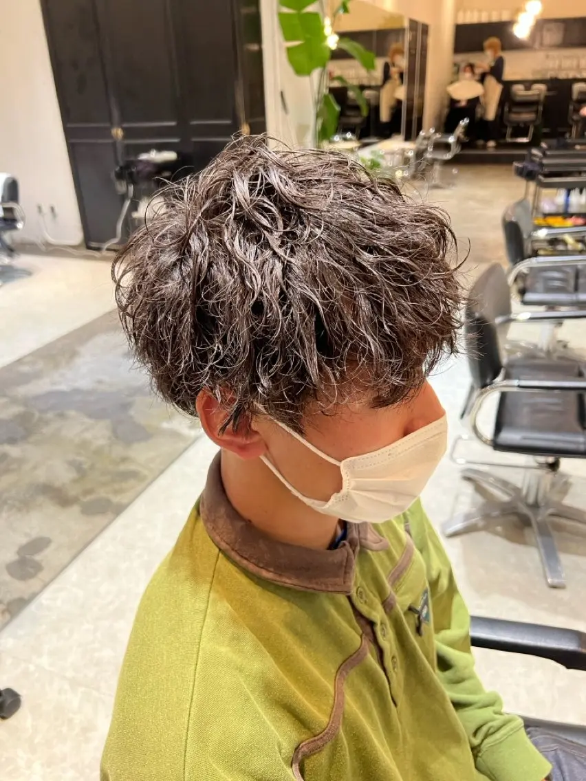 パーマ メンズ カット パーマ トリートメント ボブ/レイヤー/透明 感カラー/Dai🌿のヘアスタイル