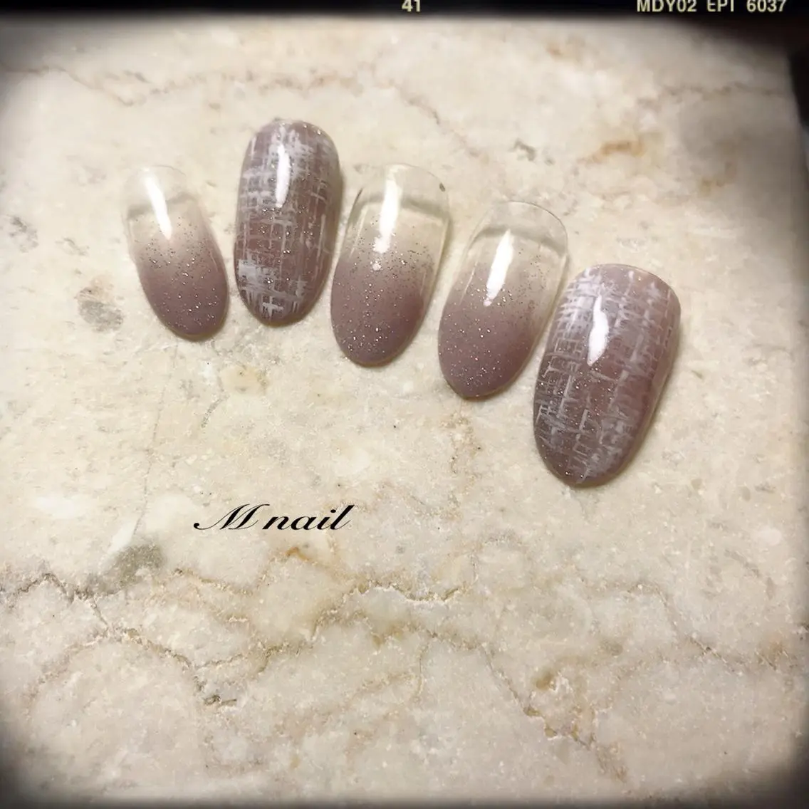 ネイル 入学式 卒業式 キラキラネイル ツイードネイル M nail 市原市ちはら台のネイルデザイン