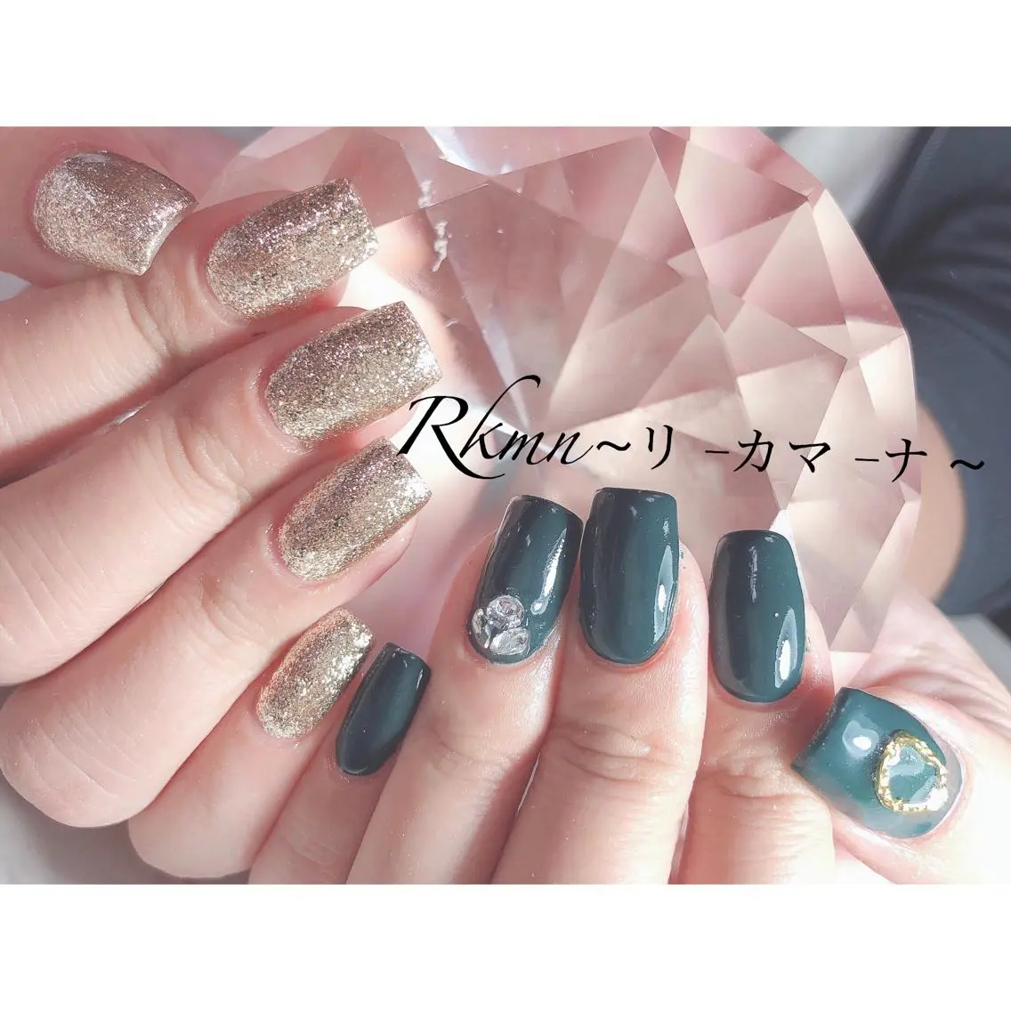 ネイル アートネイル フレンチネイル ジェルネイル グラデーション グリーン Rkmn ~リ-カマ-ナ~のネイルデザイン