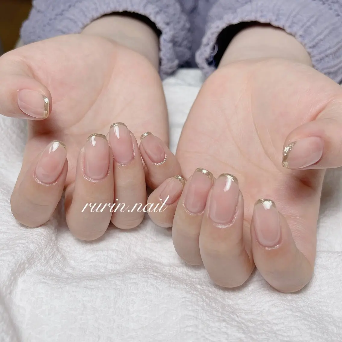 ネイル フレンチネイル ミラーネイル ルリン サロン💅のネイルデザイン