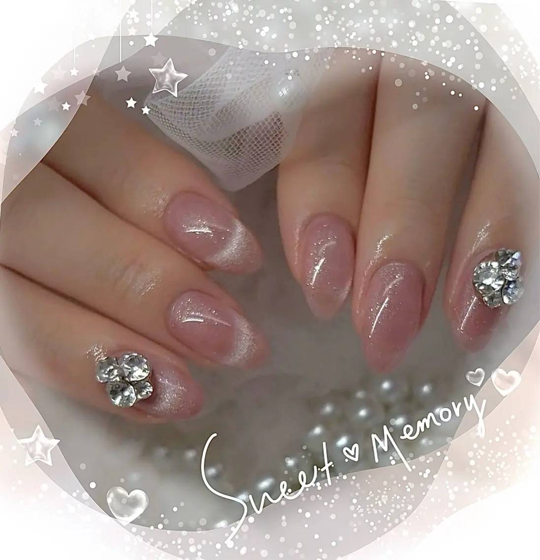 ネイル チークネイル フレンチネイル ガーリー ガラスフレンチ グラデーション ハンドネイル ハンドケア Chill Nailsalonのネイルデザイン