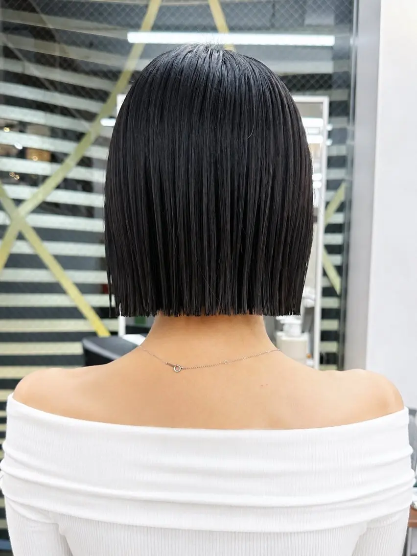 ショート ボブ 縮毛矯正 カット 縮毛矯正 ボブ/ミディアム/ 銀座/星優斗のヘアスタイル