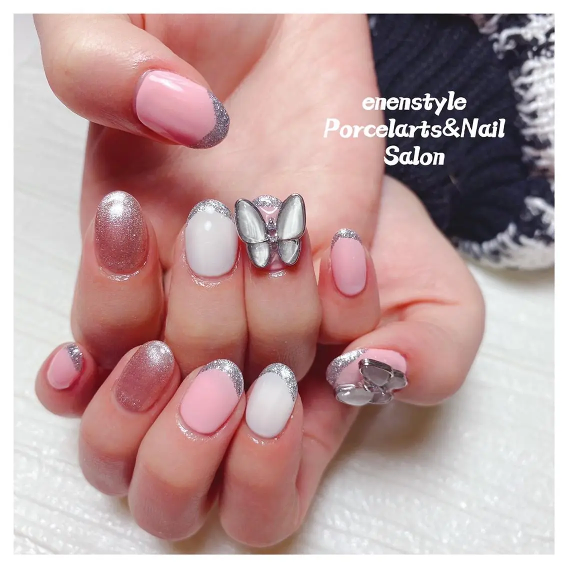 ミディアム ネイル 🐾enen style 🐾のネイルデザイン