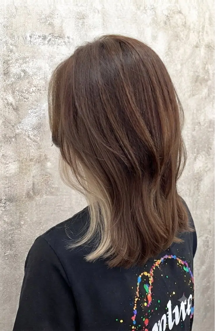 ミディアム カラー インナーカラー レイヤーカット カット ヘアカラー トリートメント 【enil代表】 杉林和哉のヘアスタイル
