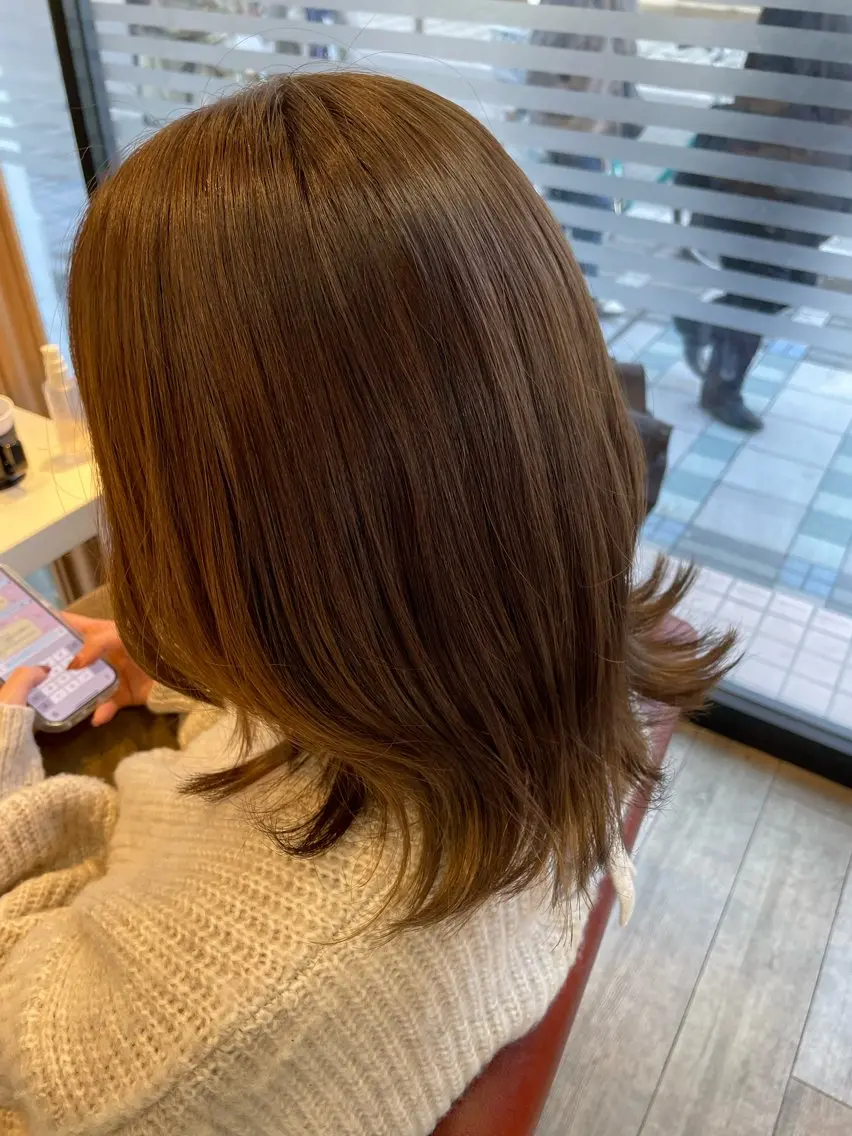 ミディアム カラー ブラウンカラー ✨横須賀髪質改善✨️ 加藤 百音のヘアスタイル
