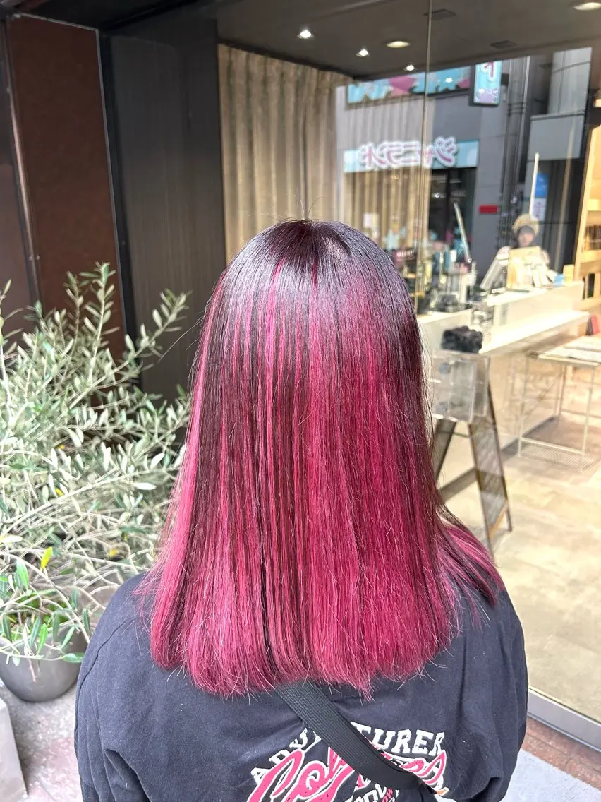 ミディアム カラー 堀江 優妃のヘアスタイル