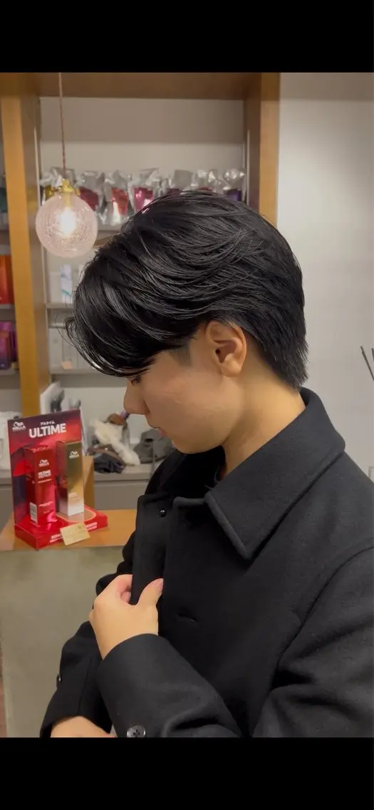 メンズ センターパート カット 広島韓国ヘア シュンのヘアスタイル
