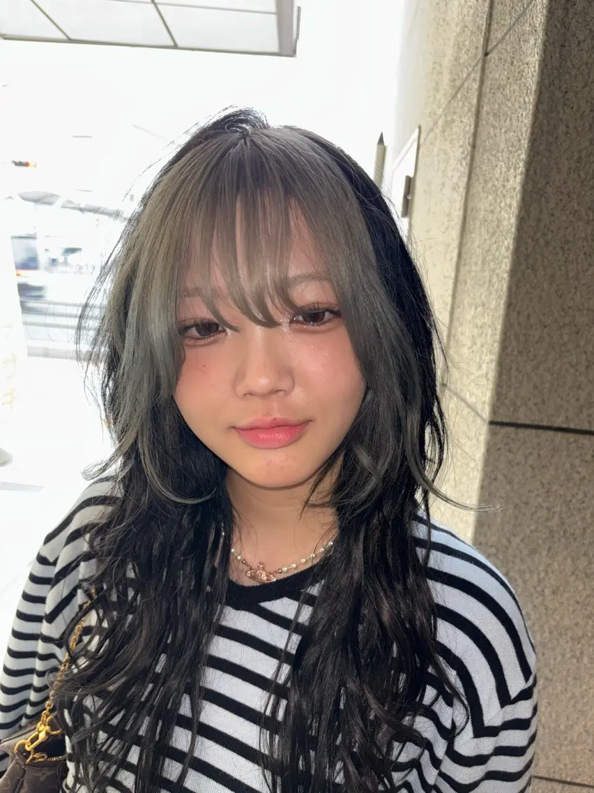 ロング カラー ミストバング デザインカラー  フェイスフレーミング レイヤーカット 📍奈良/ 佐藤有哉のヘアスタイル