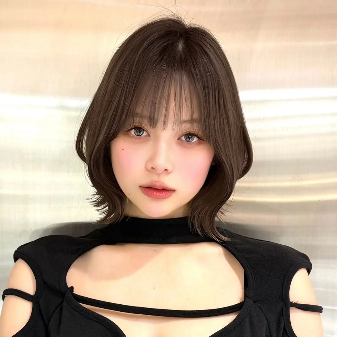 ミディアム カラー ヘアアレンジ ボブレイヤー 透明感カラー ボブ 韓国風ヘア レイヤーカット 韓国ヘア/ロー レイヤー/Rumiのヘアスタイル