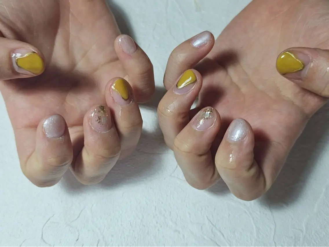 ネイル オーロラネイル フラワーネイル フットネイル フレンチネイル ジェルネイル ハンドネイル mogunail &blowのネイルデザイン