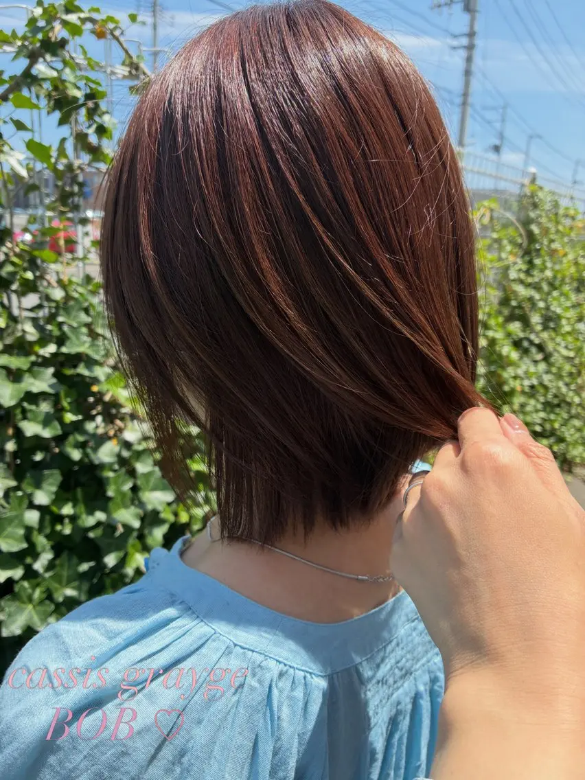 ショート カラー カシス グレージュ カット ヘアカラー 縮毛矯正 🫧KANAE🌿 HAYASAKA🫧のヘアスタイル
