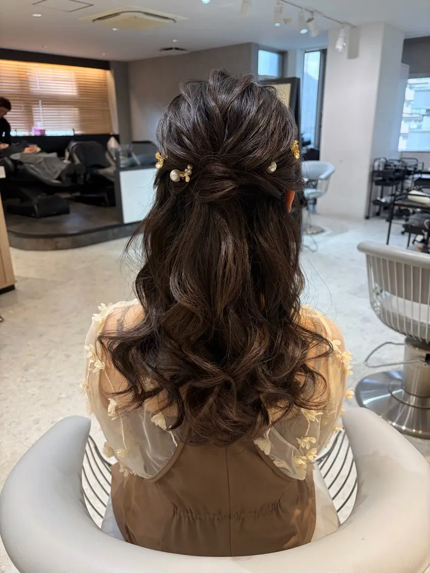 セミロング ヘアアレンジ ヘアセット/レイヤー 縮毛矯正/はるか🎀のヘアスタイル