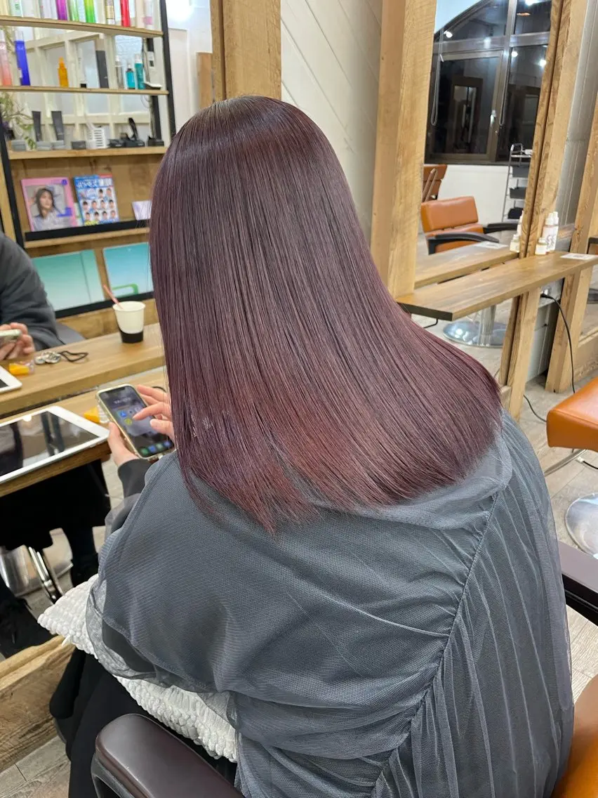 セミロング カラー ラベンダーカラー ピンクカラー ピンクラベンダー カット ヘアカラー トリートメント HIKARU副店長/ ✨️髪質改善のヘアスタイル