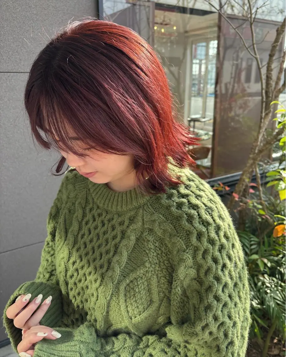 ミディアム 水川 七海のヘアスタイル