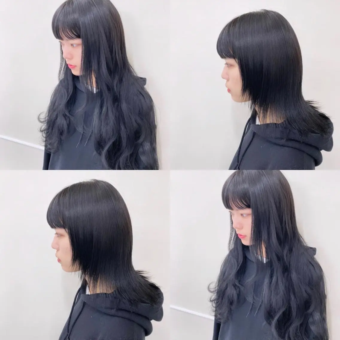 ロング エクステ ハイトーン 💭黒崎ハルカのヘアスタイル