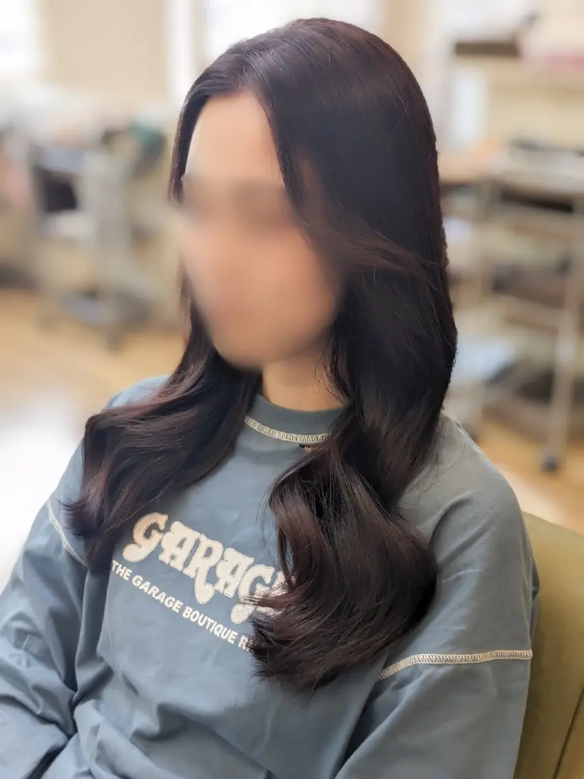 ロング カラー 加藤 彩のヘアスタイル