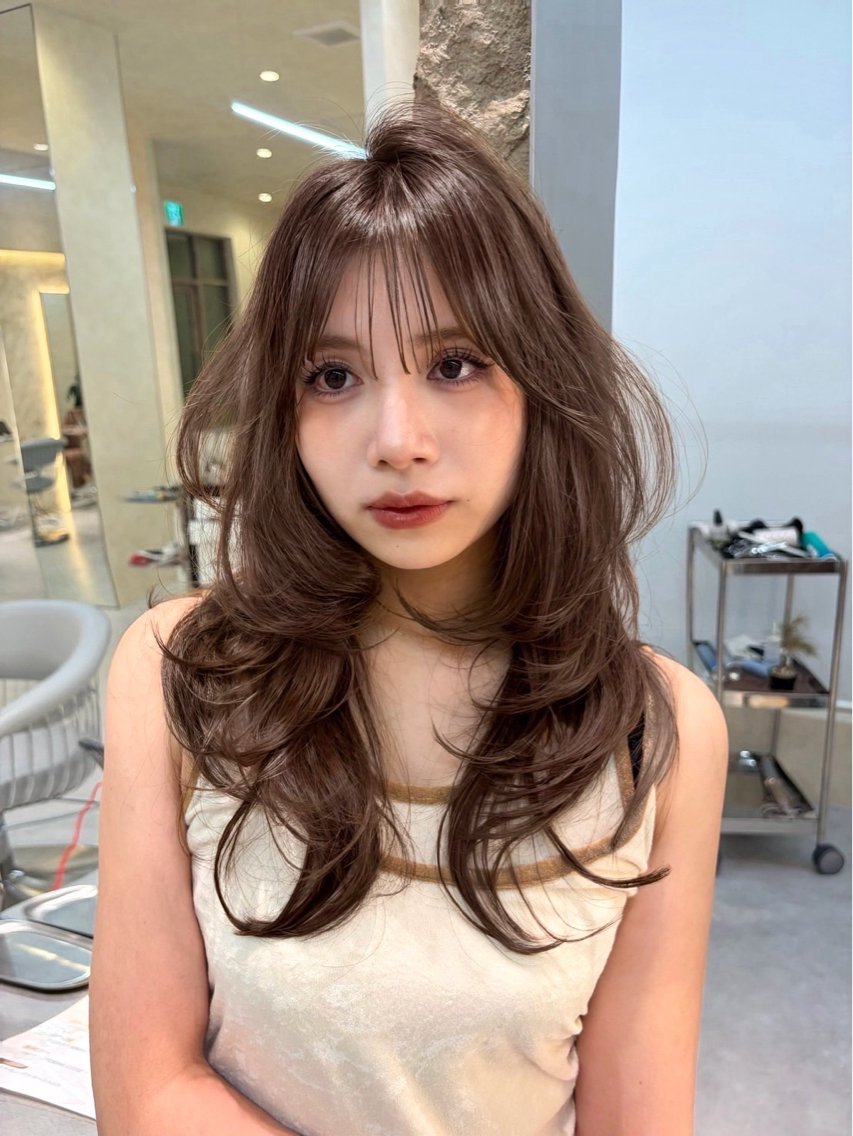 ミディアム カラー カット ヘアカラー トリートメント Lond mare レイヤーカット/韓国のヘアスタイル