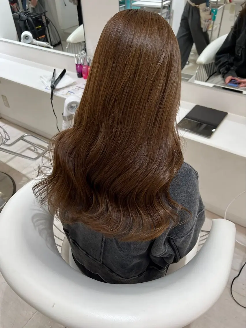 ロング カラー ヘアカラー トリートメント NANO/ ブリーチ×レイヤーのヘアスタイル