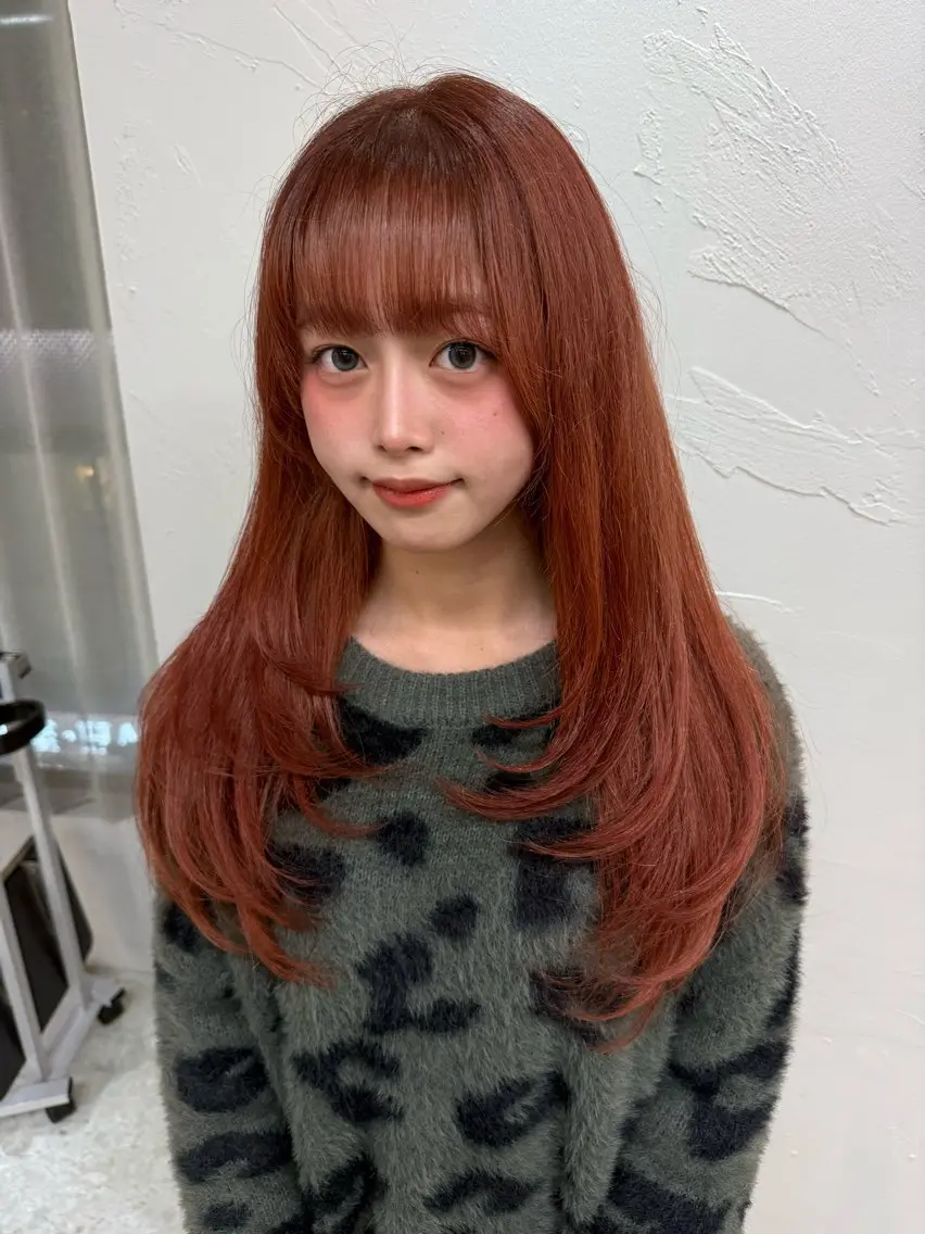 ロング くびれヘア 顔周りカット 髪質改善 韓国風ヘア レイヤーカット 平山 翔意のヘアスタイル