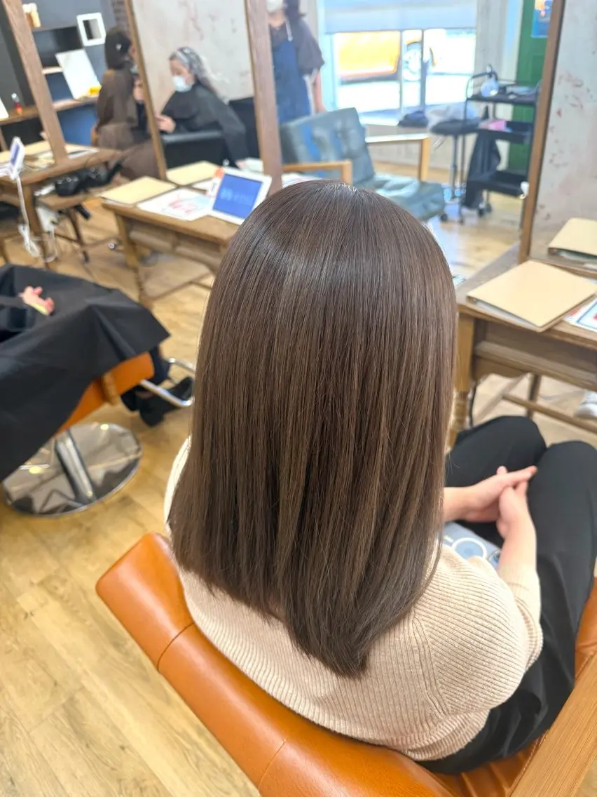 ✨モデル特別価格✨カット+ブリーチなしワンカラー+3stepトリートメントの写真