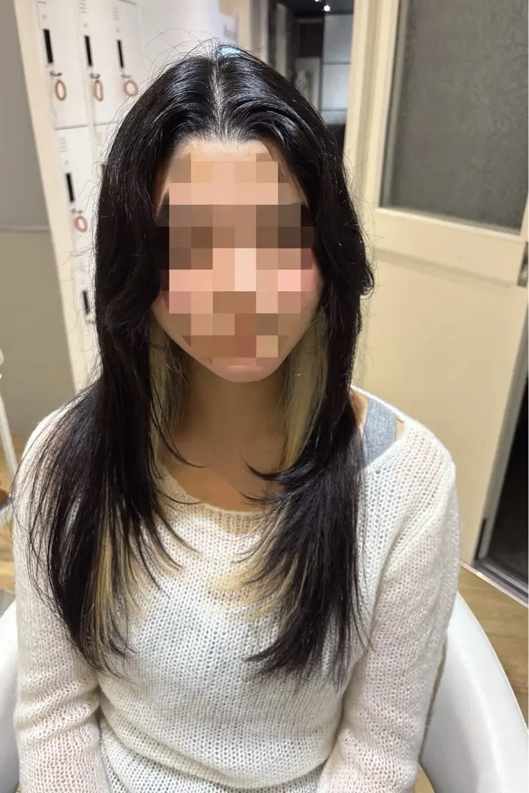 ロング カラー カット トリートメント 似合わせ 顔周りYUUGAのヘアスタイル