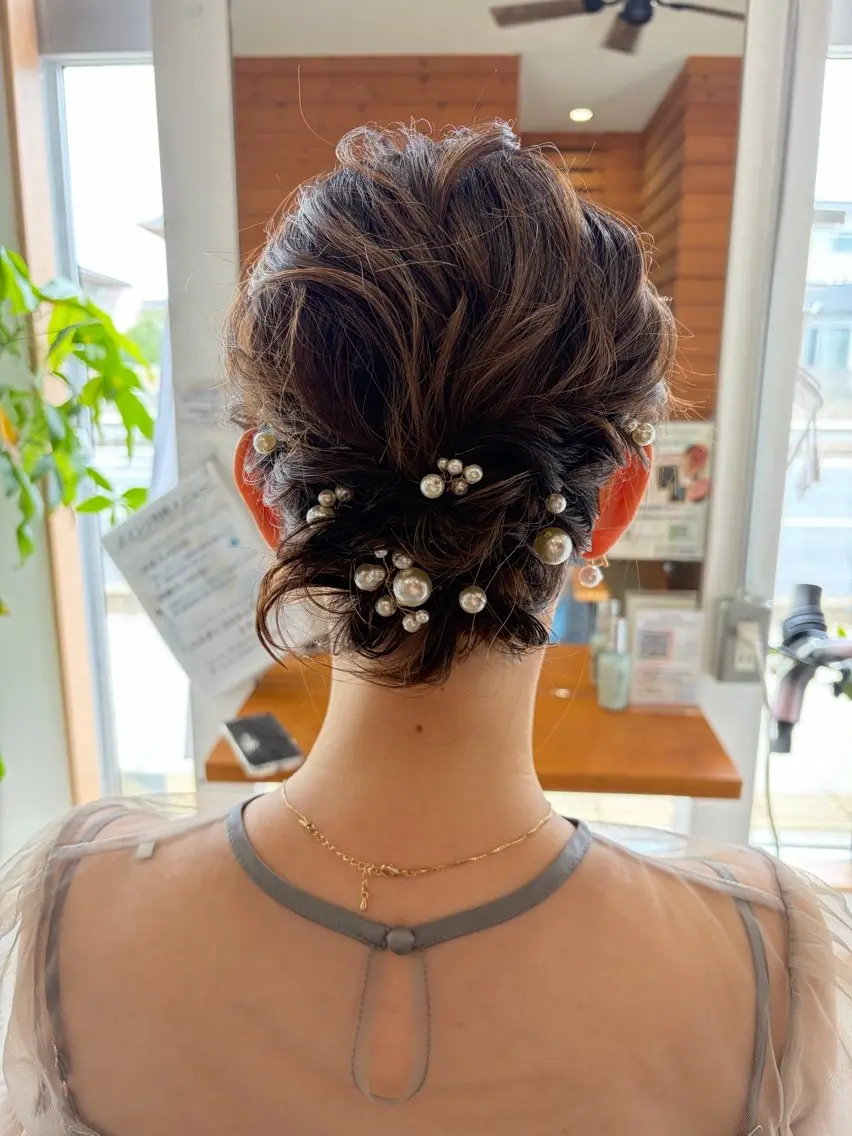 ミディアム ヘアアレンジ ボブ ヘアセット 似合わせカット/艶髪 カラー/ AKARIのヘアスタイル