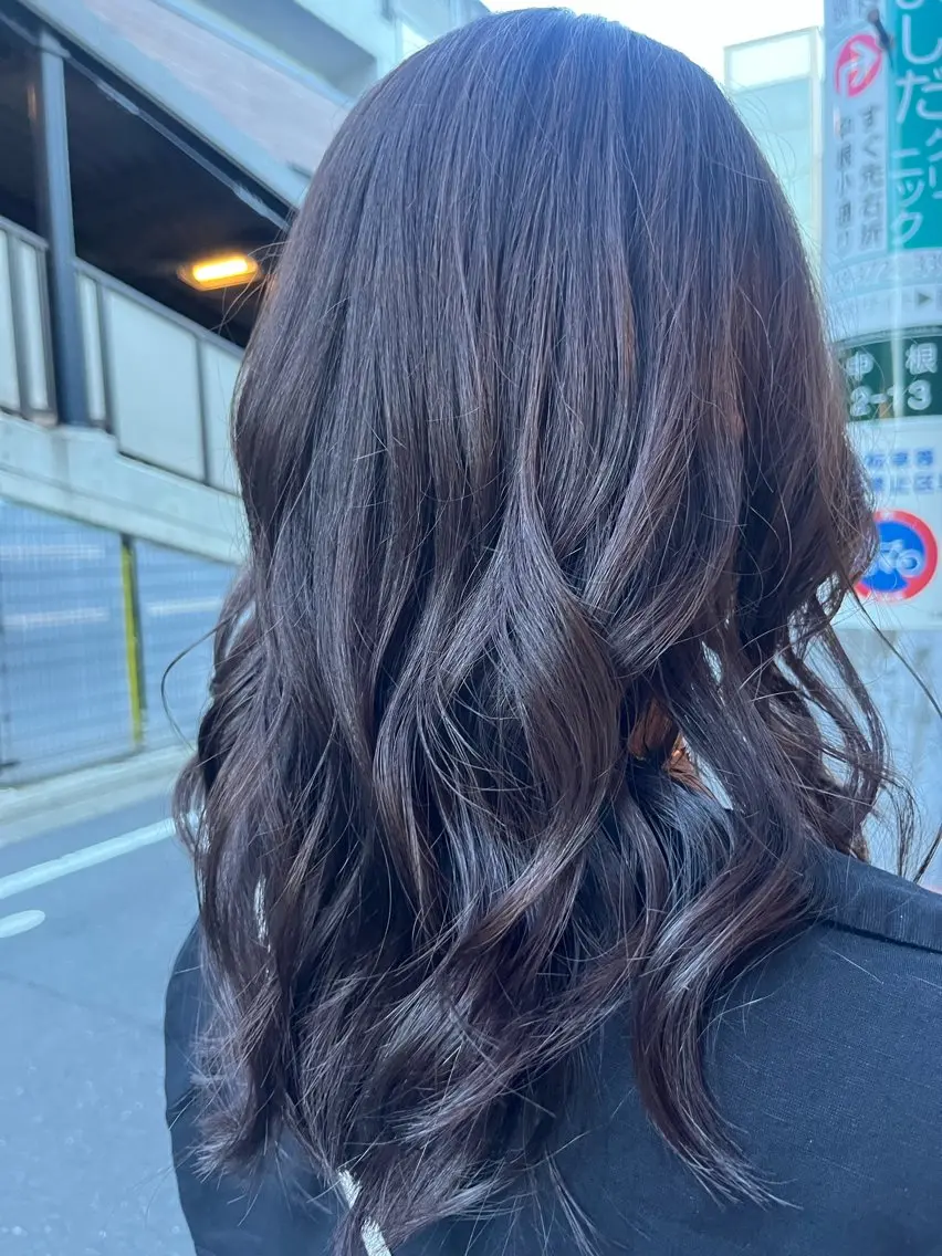 ロング パープルカラー カット ヘアカラー トリートメント ヘッドスパ 疋田(ひきた)真由 🐶東京/都立大学のヘアスタイル