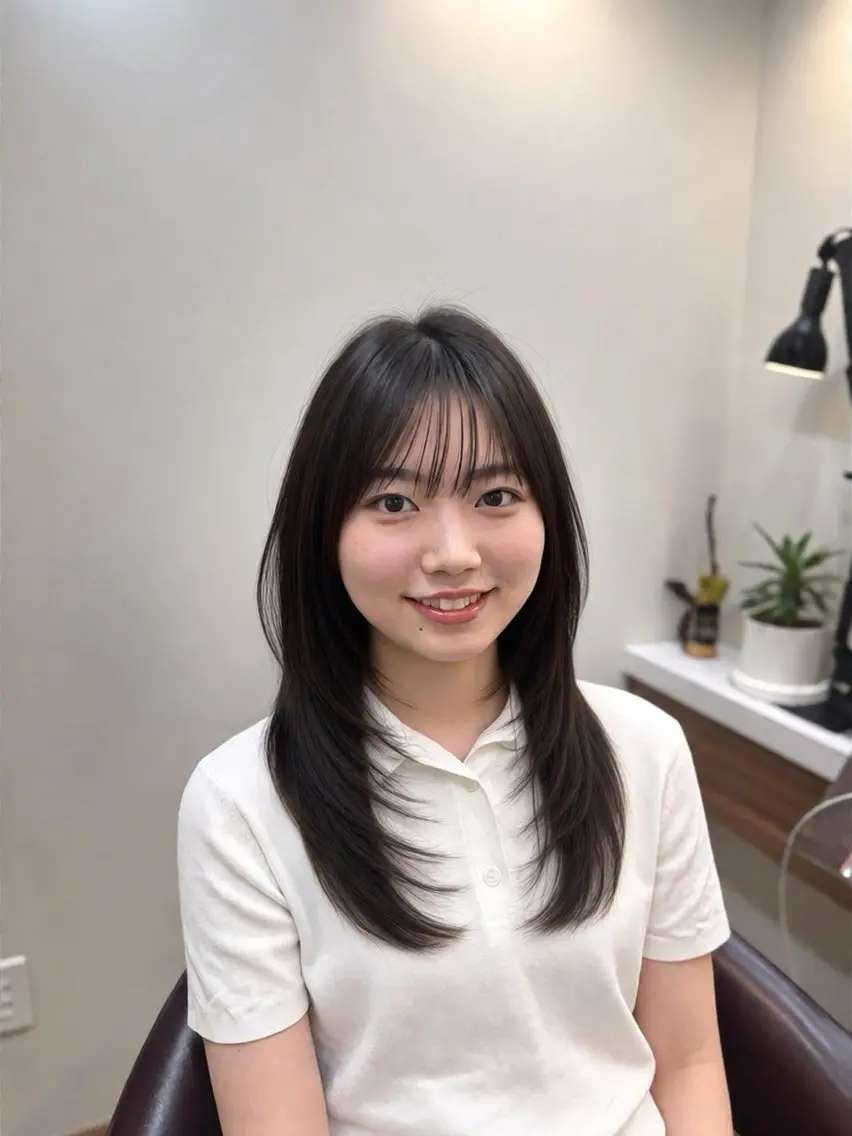 セミロング 桑村 菜々のヘアスタイル