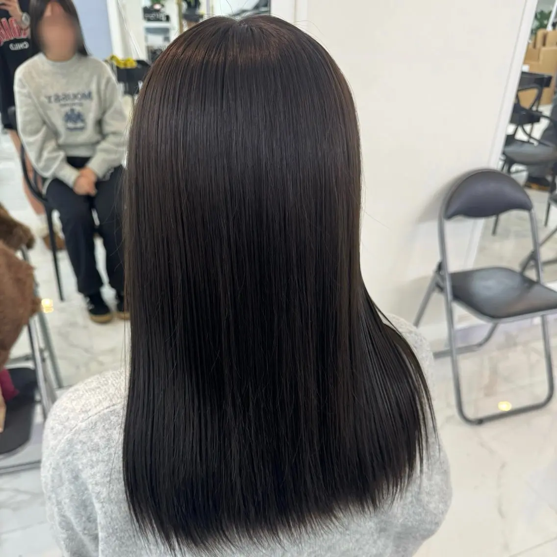ミディアム 髪質改善 韓国風ヘア トリートメント カット ヘアカラー hina/艶カラー/ 縮毛矯正/梅田のヘアスタイル