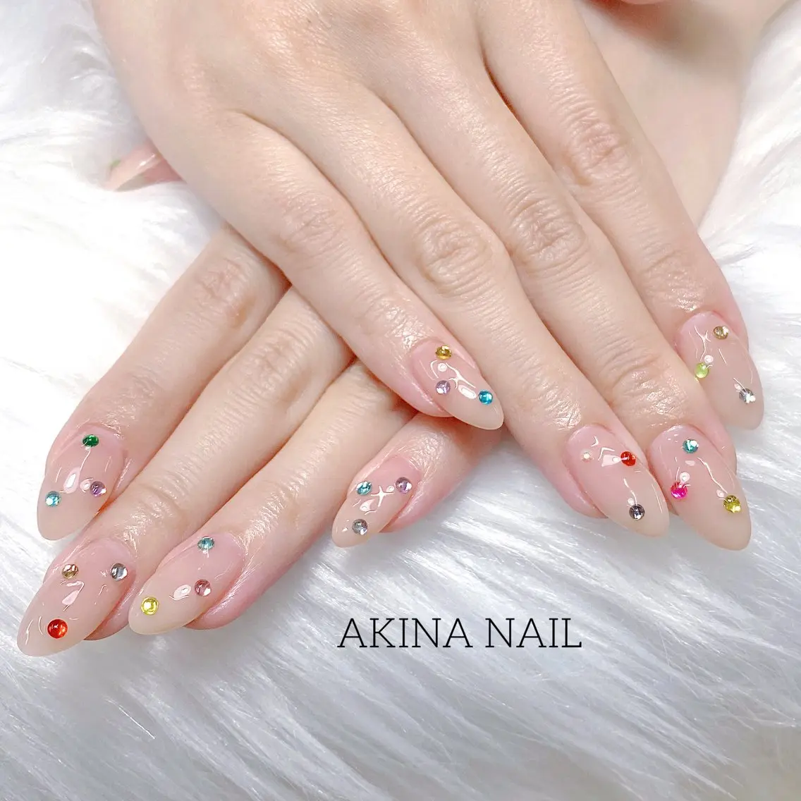 セミロング ハンドネイル Akina Nail 亀戸のネイルデザイン
