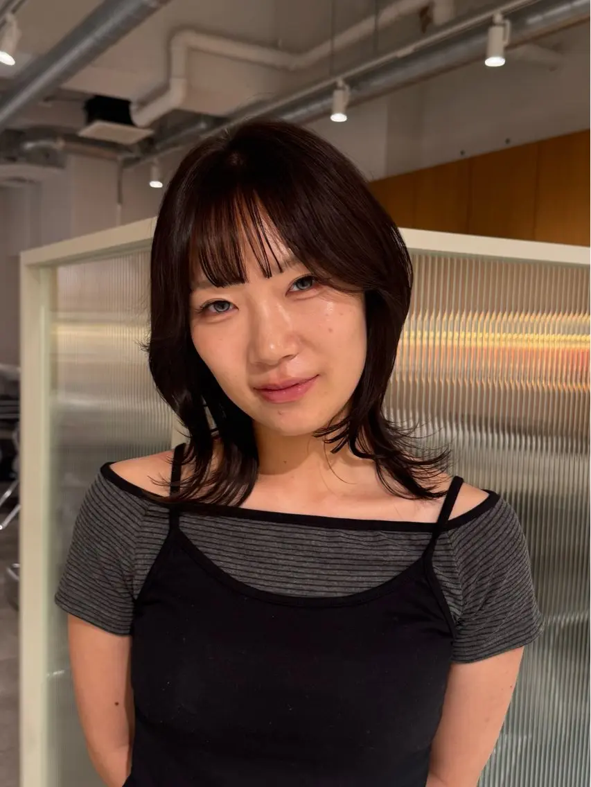 セミロング レイヤーカット カット 🐰カットモデル募集 🐰大場杏里🐰のヘアスタイル
