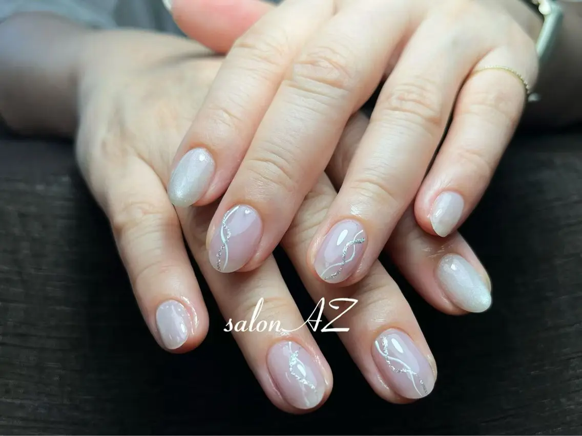ネイル アートネイル 長さ出し フットネイル フレンチネイル ジェルネイル salon AZのネイルデザイン