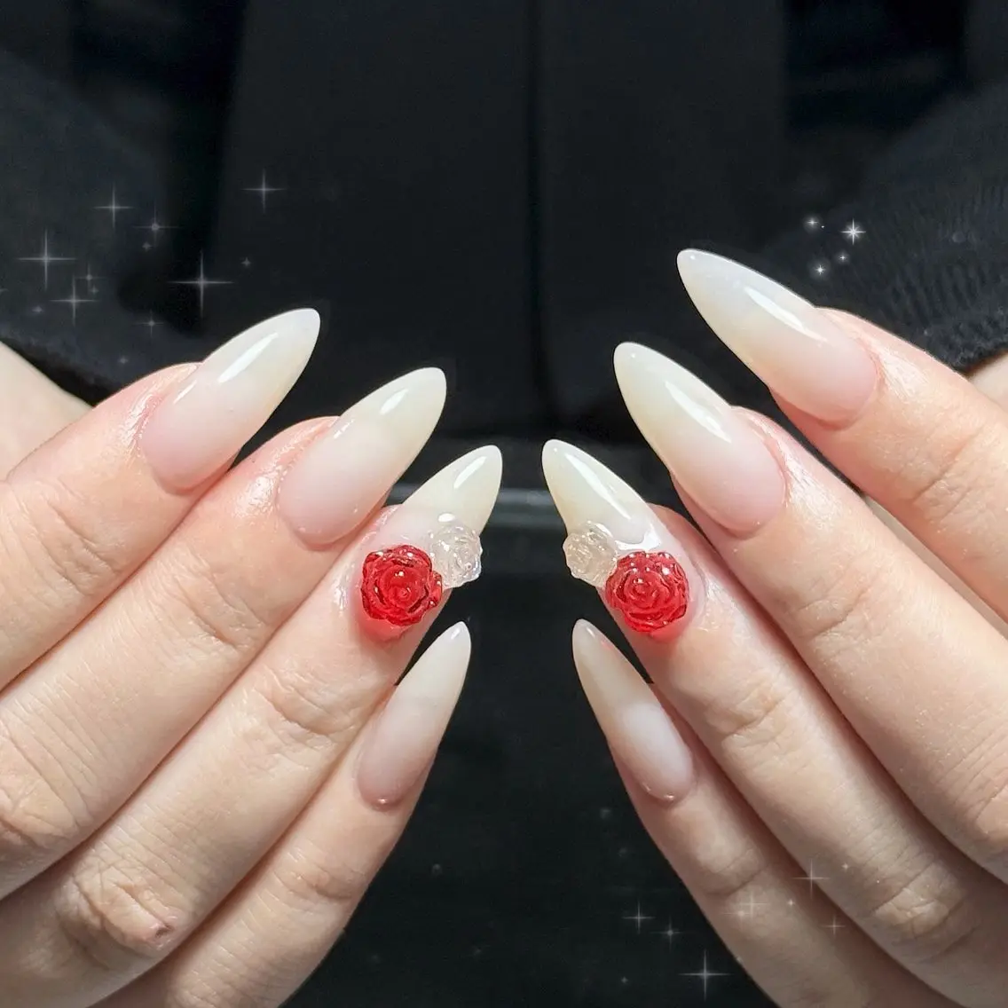 ネイル オーロラネイル 赤色 ハンドネイル kaho💞 渋谷Nailのネイルデザイン