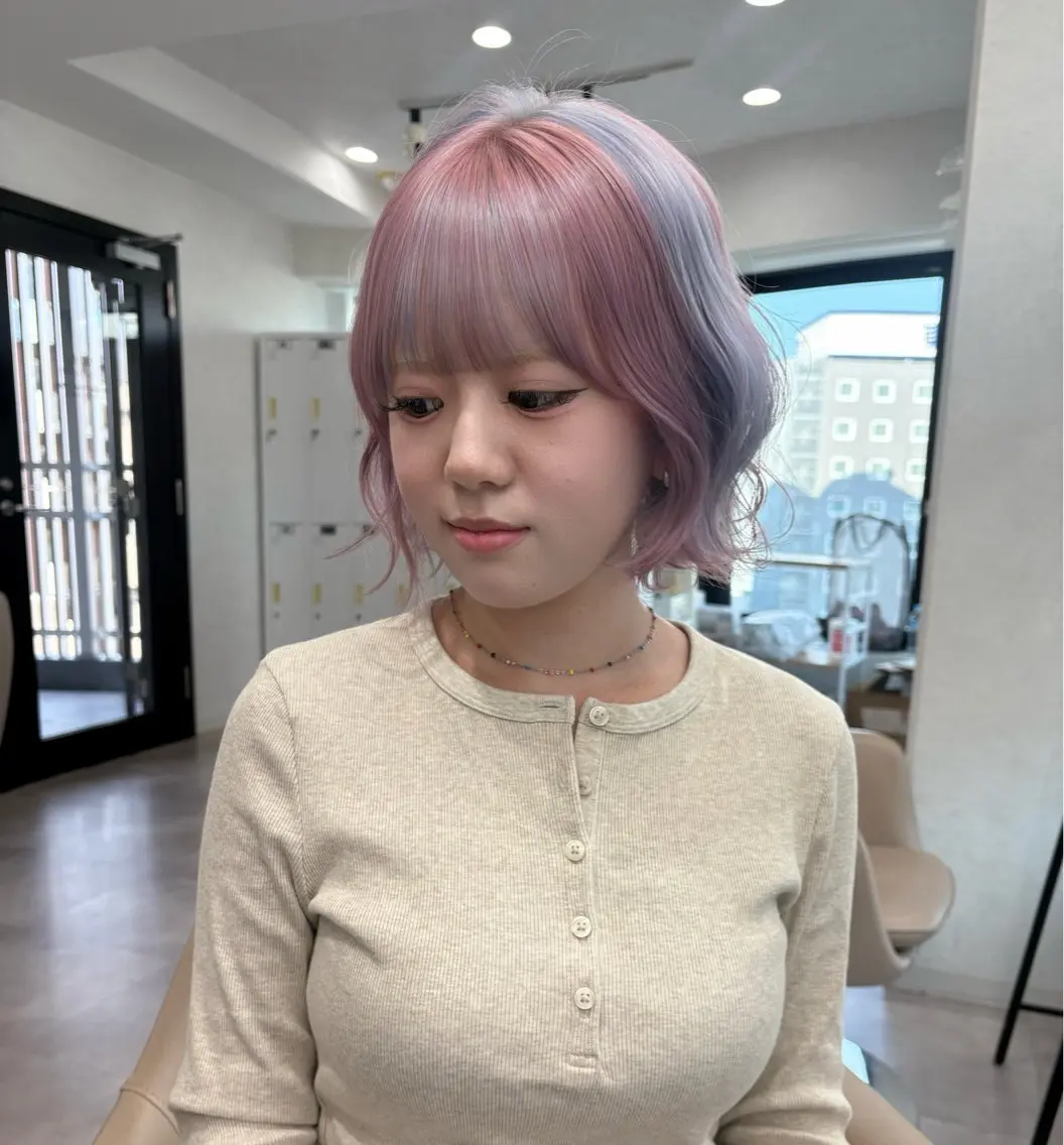 カラー ヘアカラー トリートメント ハイトーン/モテ髪 🎀hina🎀のヘアスタイル