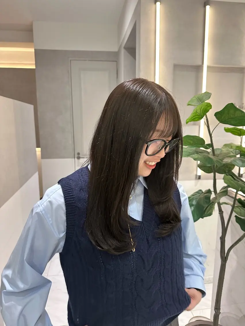 セミロング ヘアカラー Rino🎀/盛れる 顔周りカット🪽✩のヘアスタイル