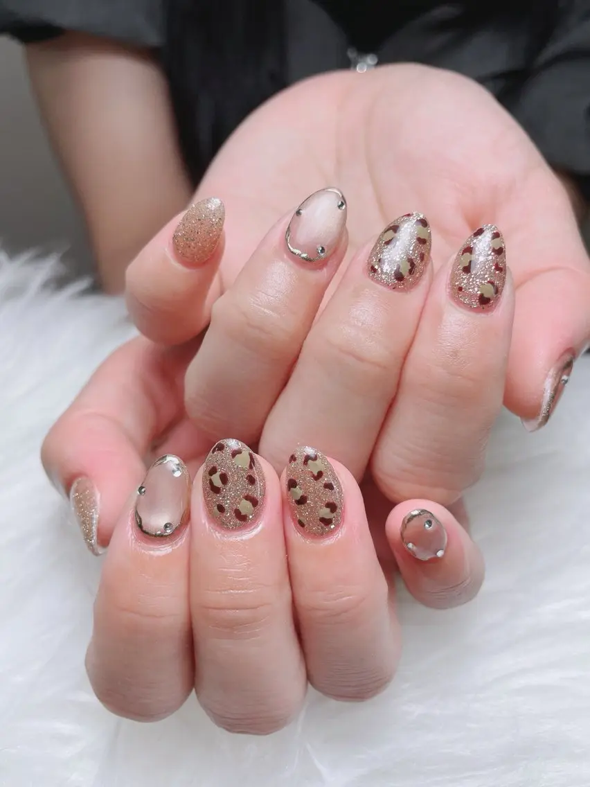 ネイル ガーリー ハート 韓国ネイル ニュアンスネイル リボン ハンドネイル Sora nail 長さ出し専門店のネイルデザイン