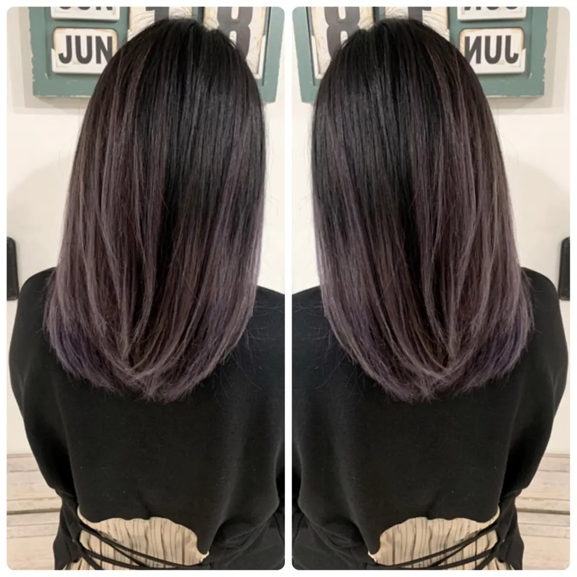 セミロング カラー アッシュ バレイヤージュ ブリーチ デザインカラー グレージュ カット ヘアカラー トリートメント 京都大人女性ショート 徒歩1分/秋山のヘアスタイル