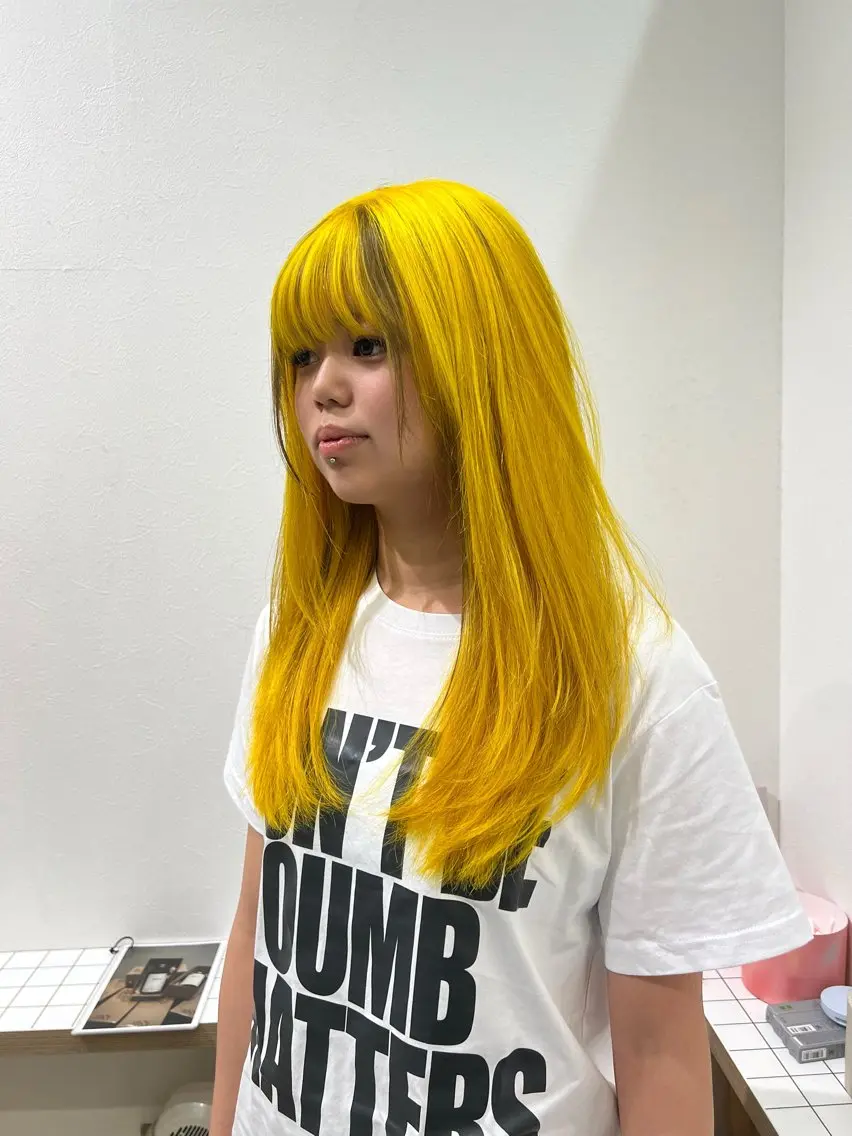 カラー デザインカラー ハイトーンカラー MIZUKI .keshiki大名のヘアスタイル