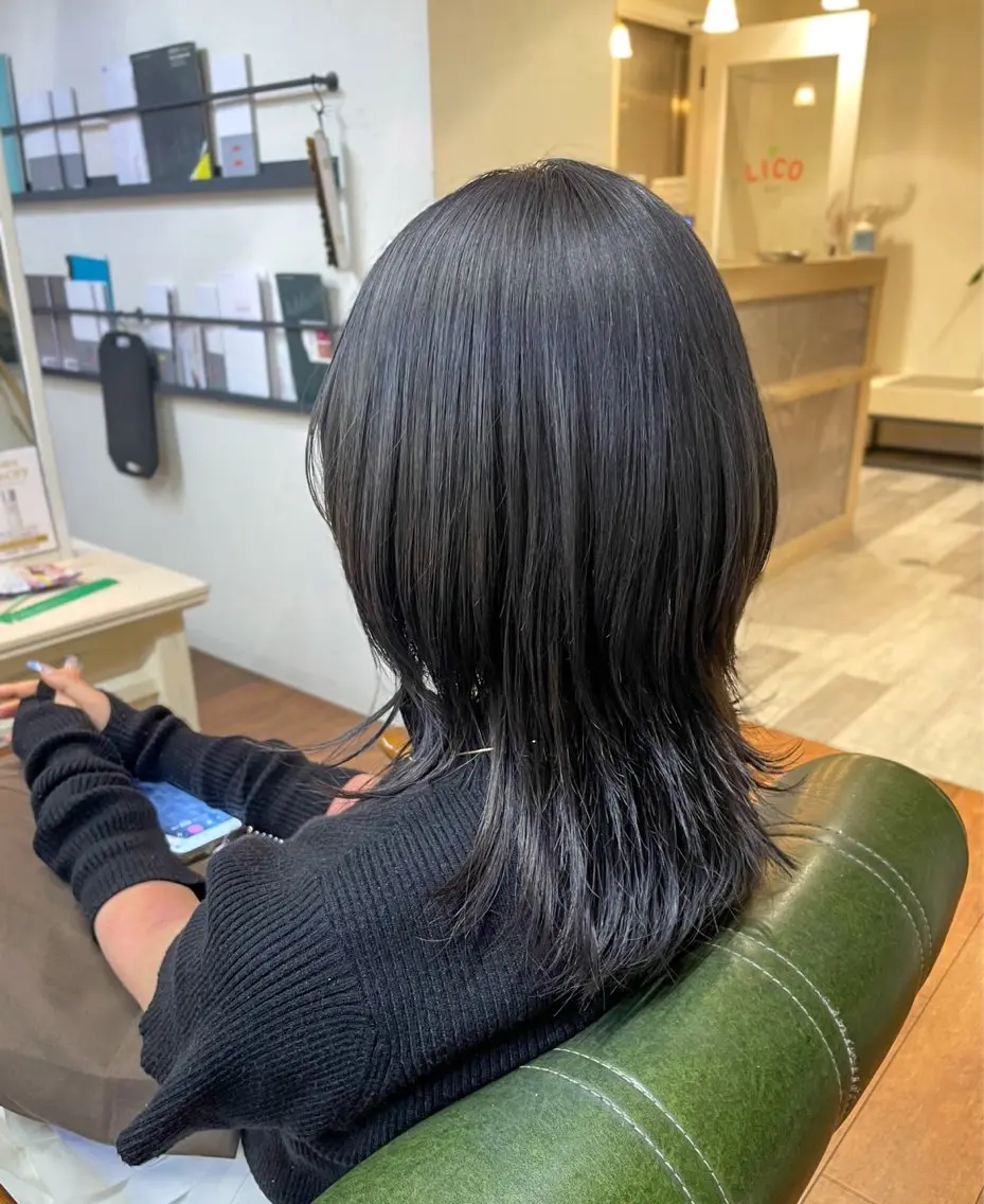 ミディアム カラー ブリーチ ブルーカラー 透明感カラー ダブルカラー トリートメント ヘアカラー 🫧ツヤカラー🫧 上野/Rionのヘアスタイル